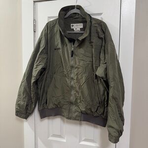 Columbia Sportswear Mens Green Jacket Full Zip Collared Logo Long Sleeves Sz XL